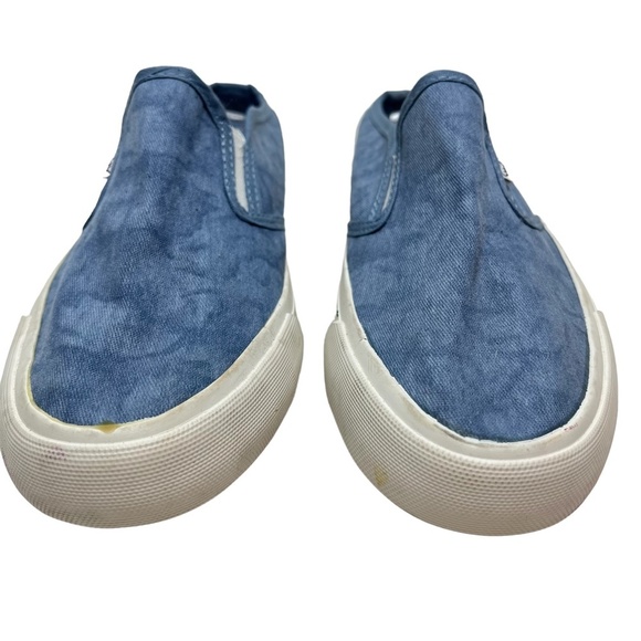 LAM Blue Canvas White Wall Loafers Slip On Mules Flats Casual Shoes sz 7.5 - Picture 2 of 16